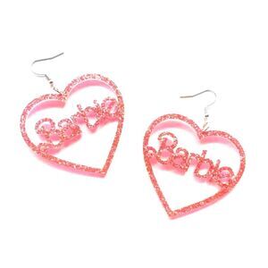 Pink Barbie Heart Earrings